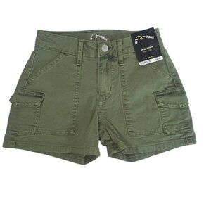 Art Class Cargo Shorts Girls S 6/7 Green Cotton High Rise Casual NWT